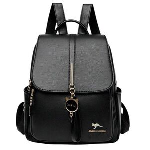 Kanga Kat Face Soft Vegan Leather Backpack - NWT